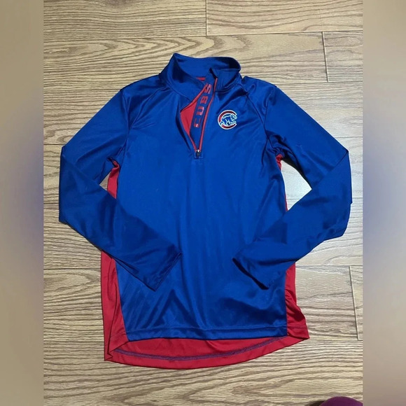 Chicago Cubs Girls Quarter Zip Large - Picture 1 of 4